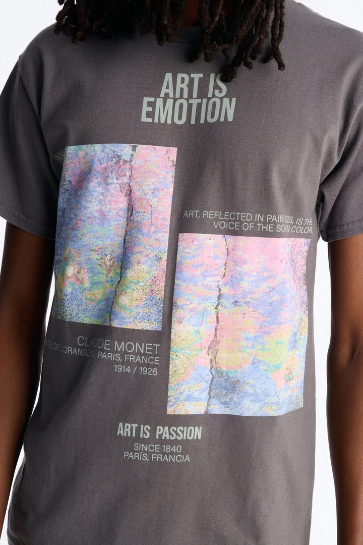 Monet Art Of Emotion Short Sleeve Tee - Charcoal