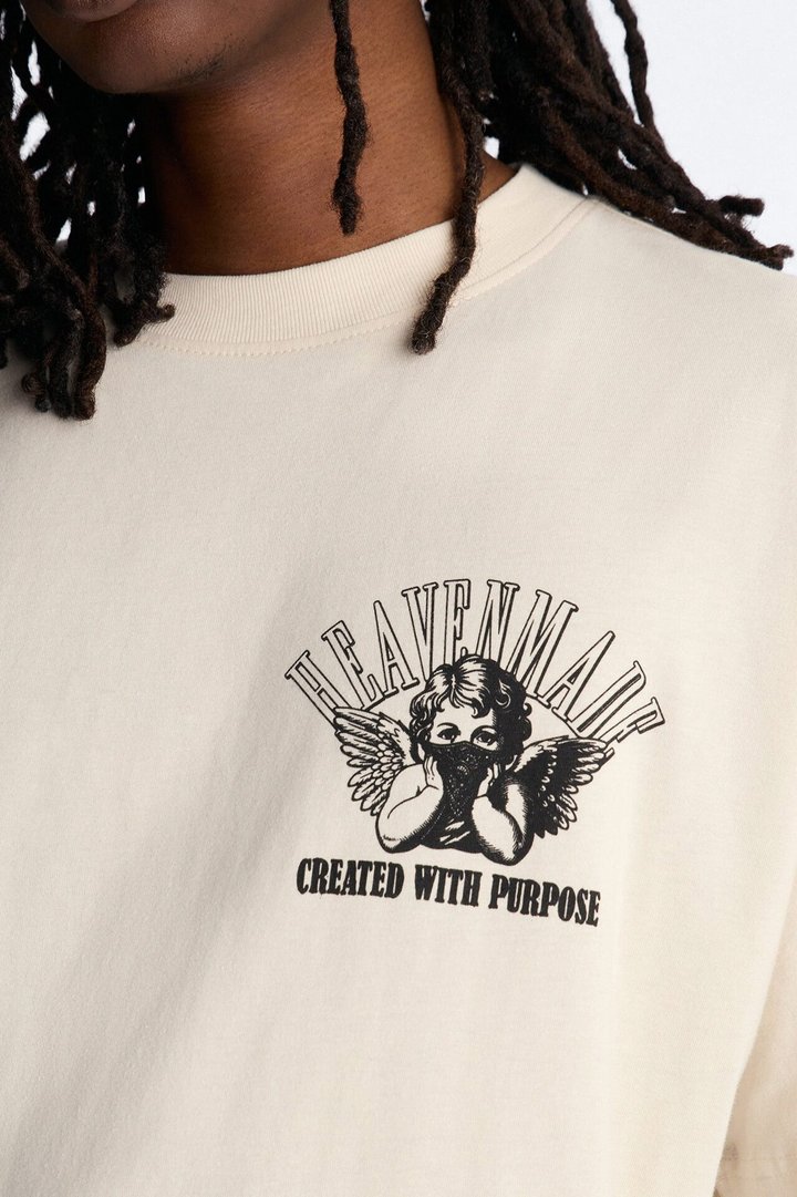 Heaven Made Heavy Weight Boxy Short Sleeve Tee - Off White