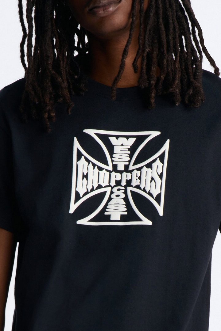 West Coast Choppers Icon Puff Print Short Sleeve Tee - Black