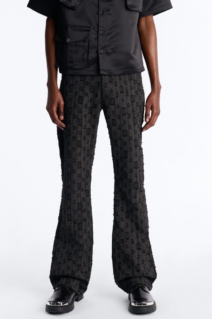 Stacked Slim Flare Distant Reality Distressed Pant - Charcoal