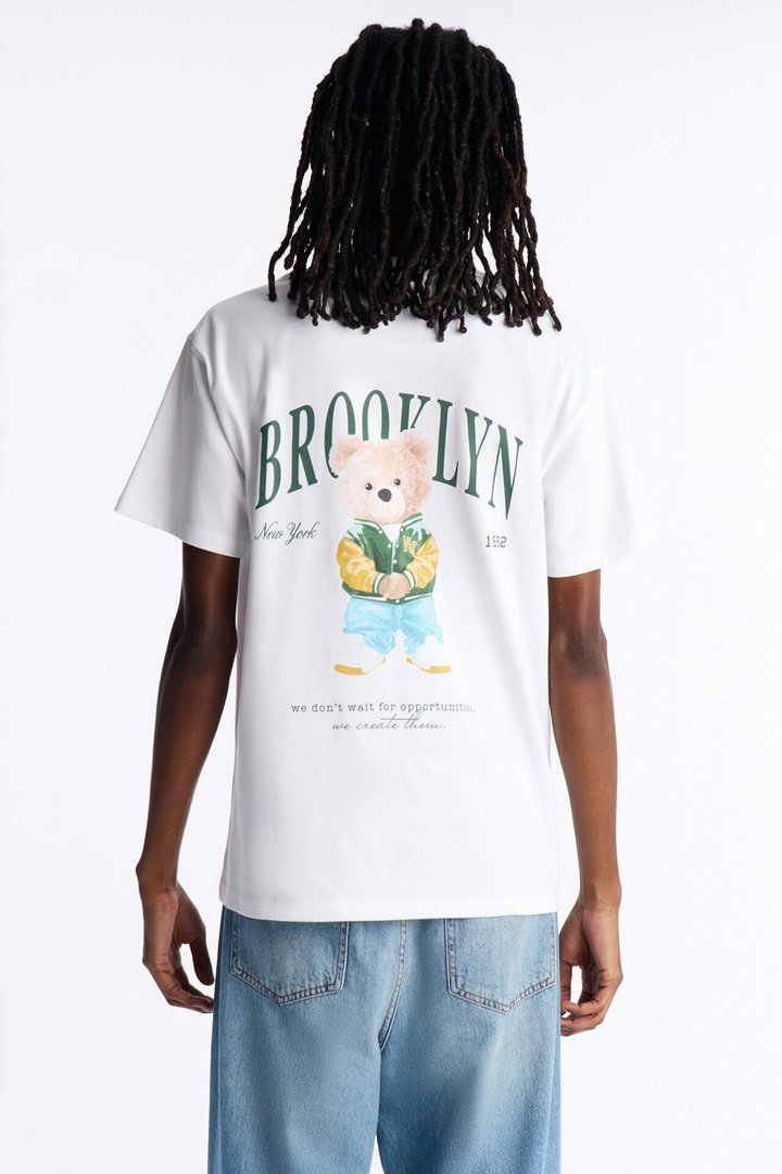 Brooklyn Bear Short Sleeve Tee - White