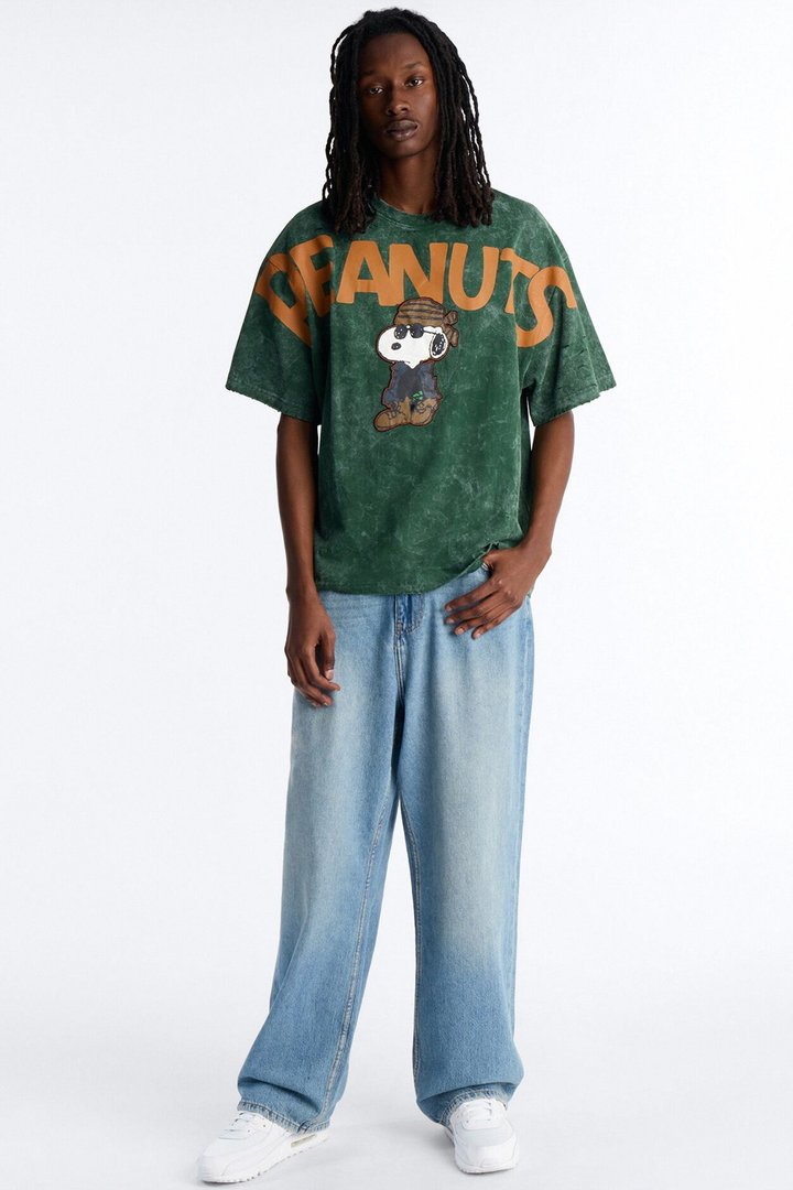 Peanuts Cool Vibes Graphic Short Sleeve Tee - Hunter Green