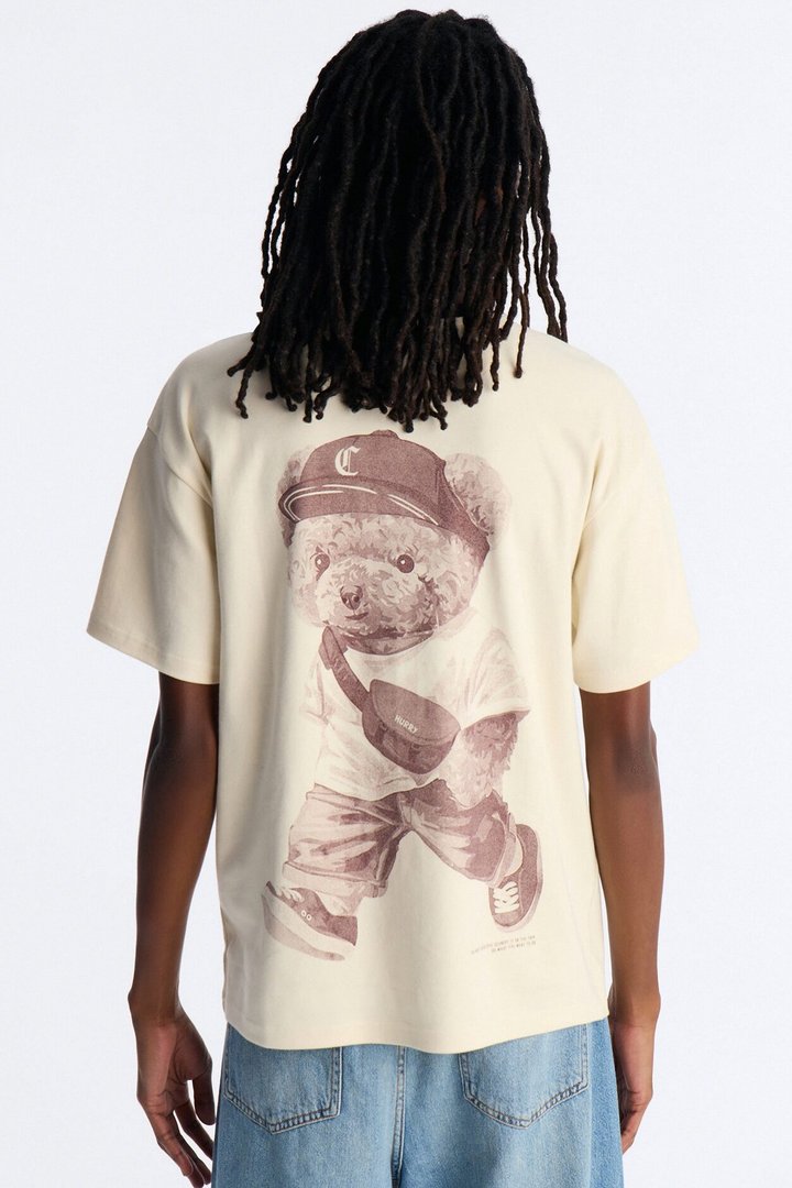 Los Angeles Bear Short Sleeve Ringer Tee - White