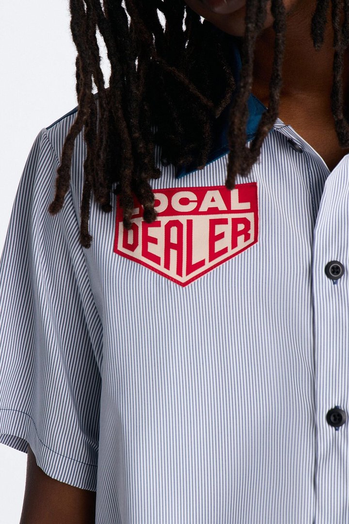 Local Dealer Striped Button Up Shirt - White
