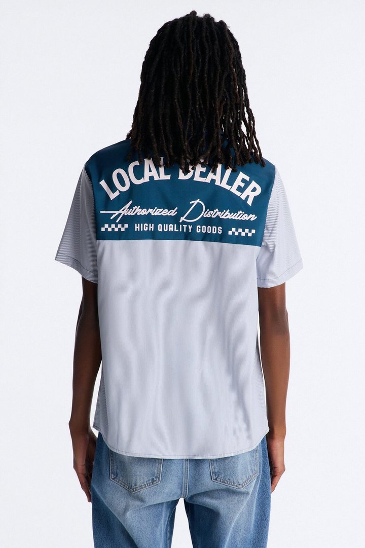 Local Dealer Striped Button Up Shirt - White