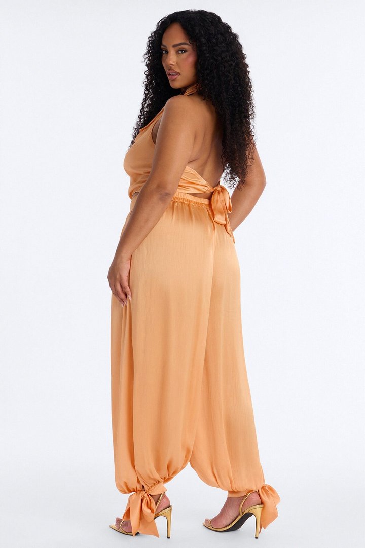 Paola Halter Balloon Pant Set - Orange