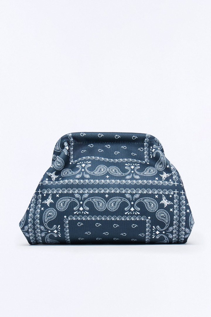 Bandana Chic Clutch - Black/White
