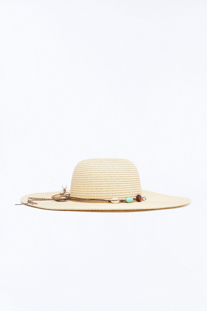 Seashells And Sand Straw Sun Hat - Natural/Combo