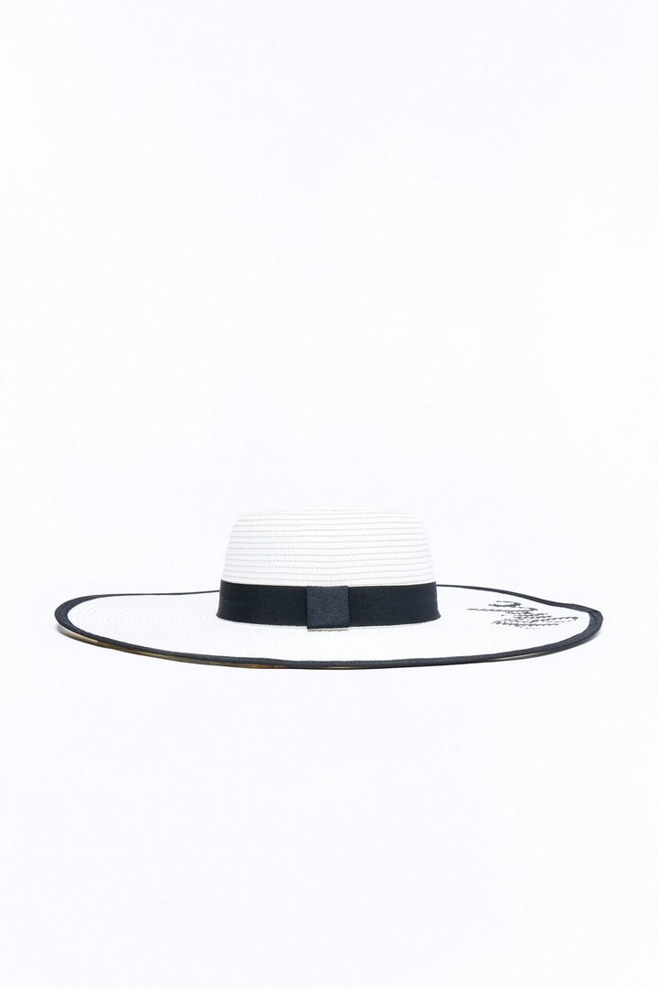 Honeymoon Straw Sun Hat - White/Black