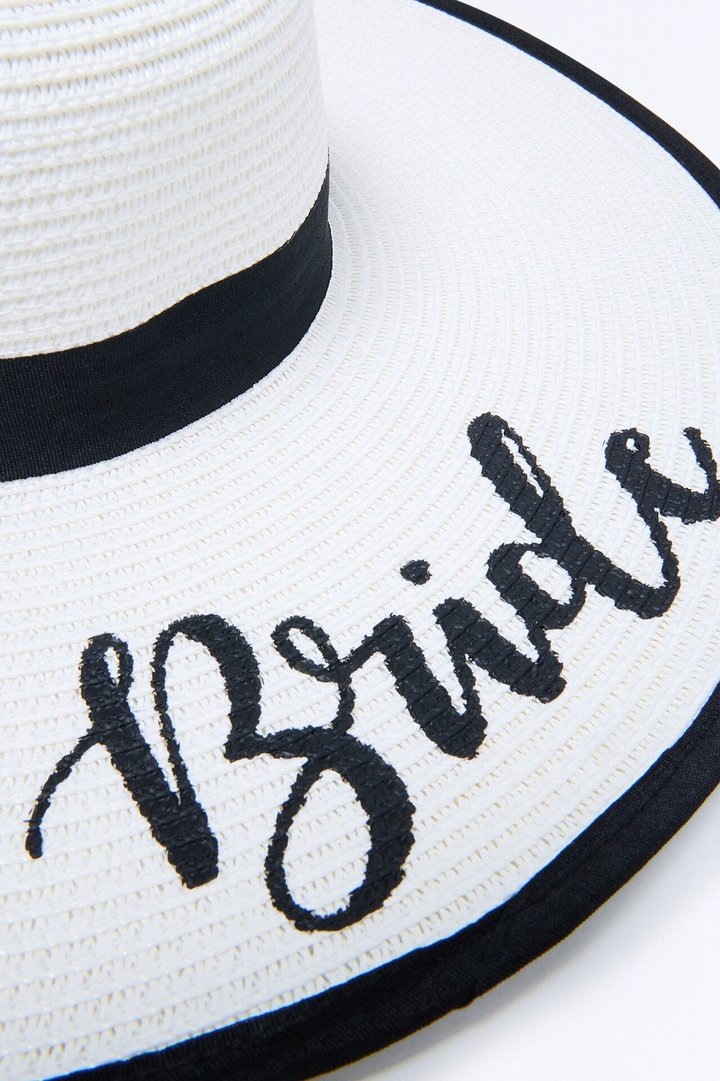 Honeymoon Straw Sun Hat - White/Black