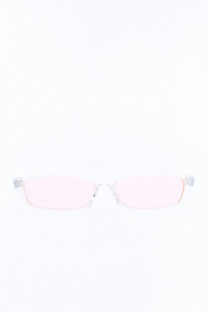 Fly Me Out Sunglasses - Clear/Pink