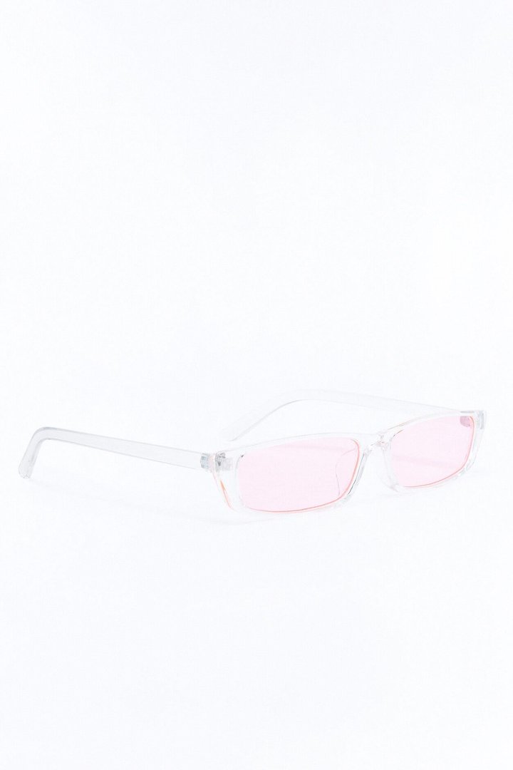 Fly Me Out Sunglasses - Clear/Pink