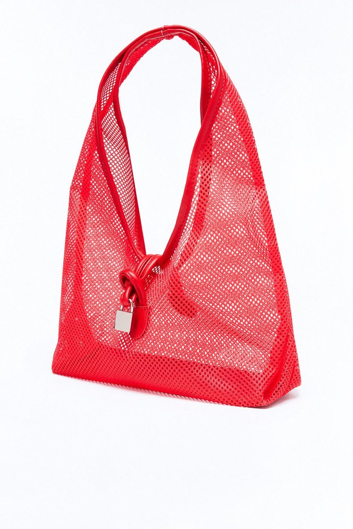 See Right Through You Mesh Shoulder Bag - Red