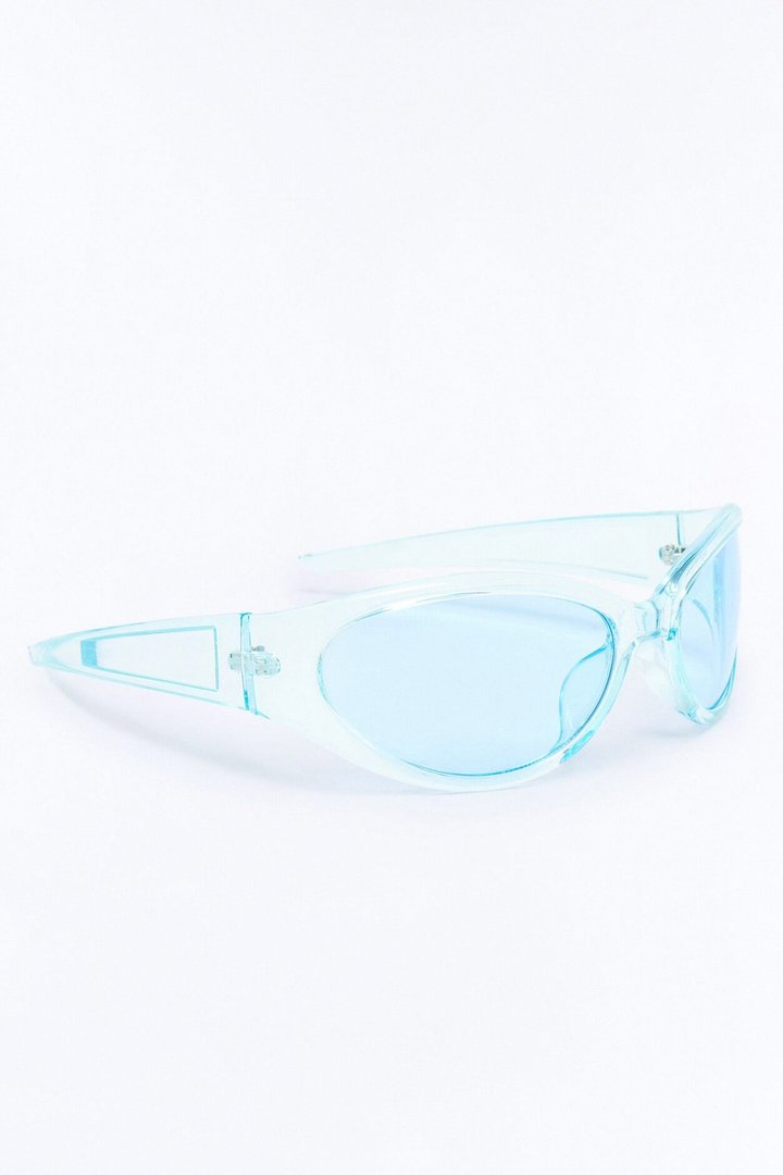 Jelly Bean Shield Sunglasses - Blue