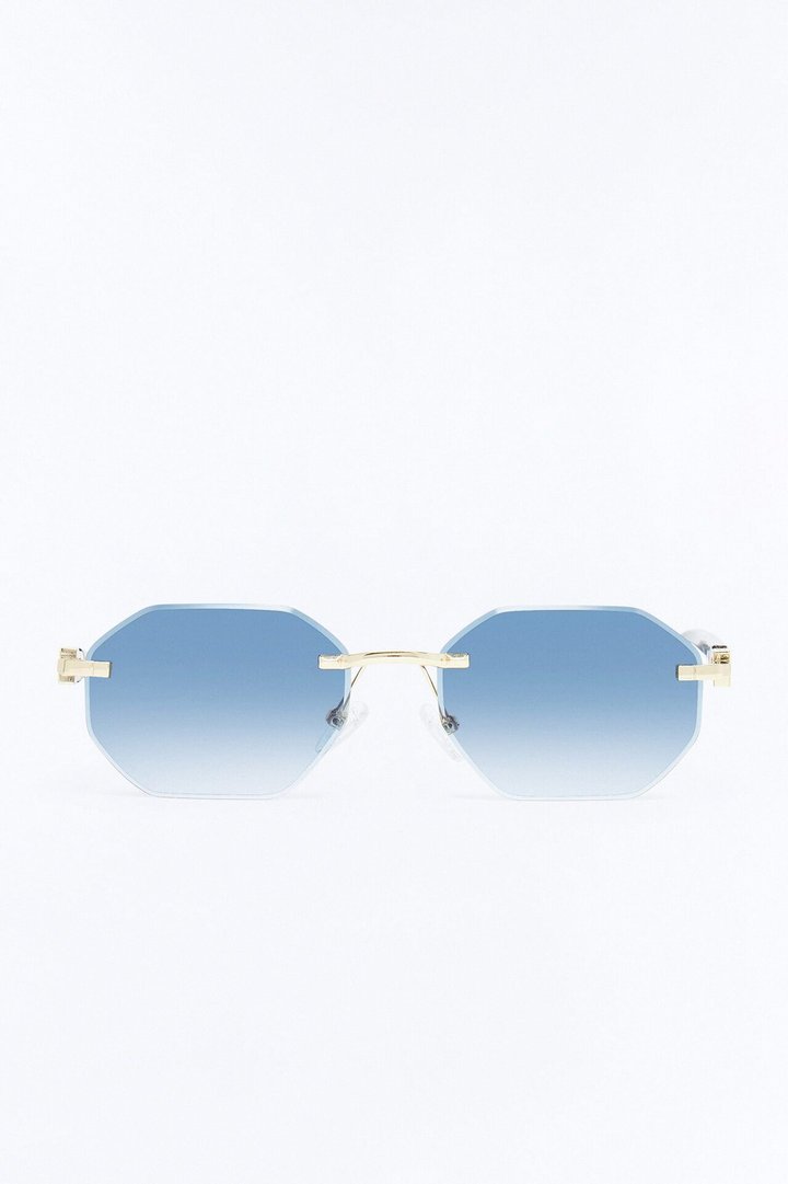 Only If Geometric Frameless Sunglasses - Black/combo