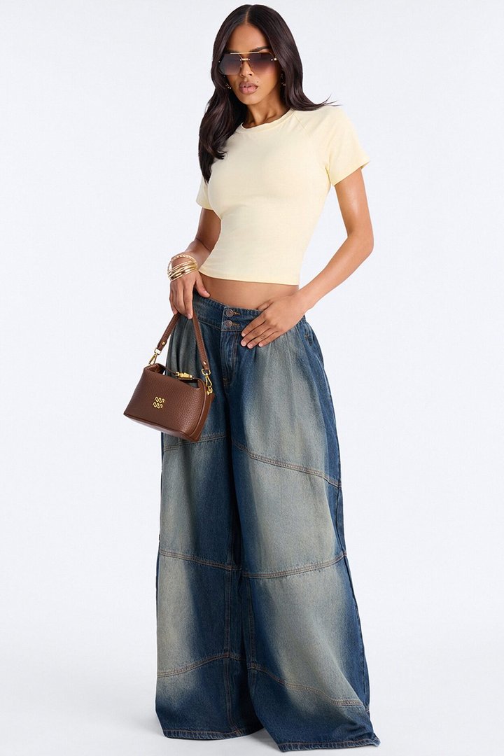 Lowkey Snatched Lace Up Short Sleeve Tee - Butter Yellow