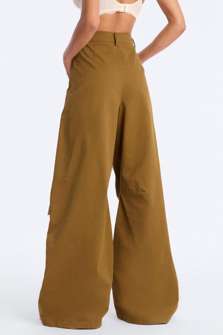 Lyla High Rise Wide Leg Cargo Pant 32″ - Olive