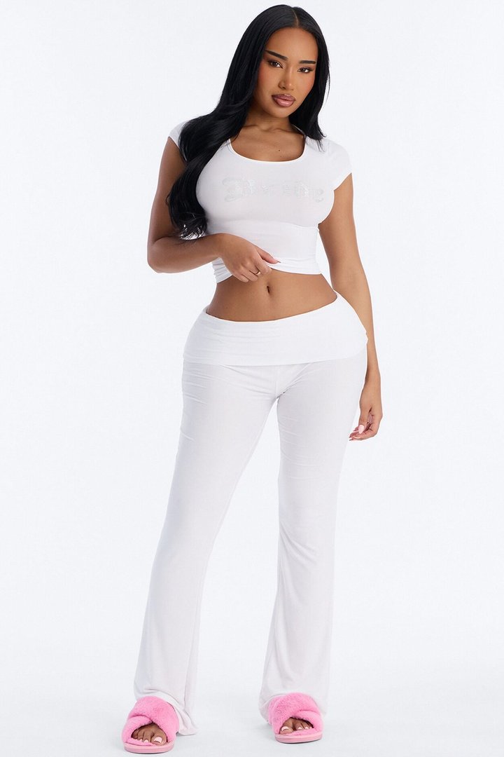 Y2K Bride PJ Pant Set - White