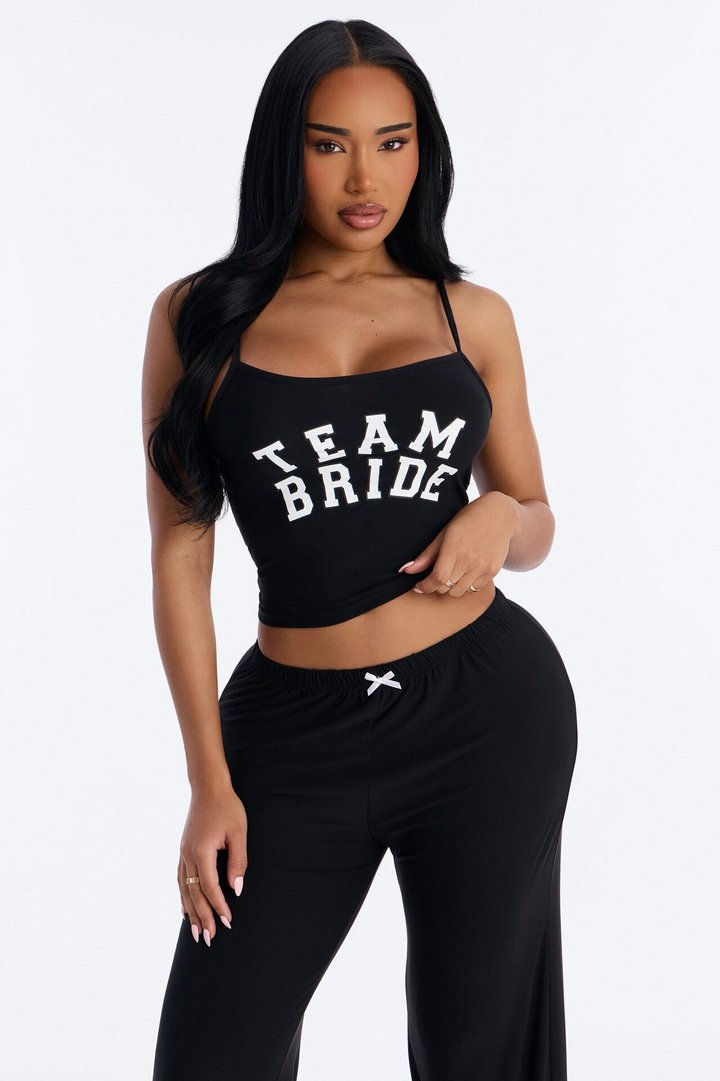 Team Bride Boarding PJ Set - Black