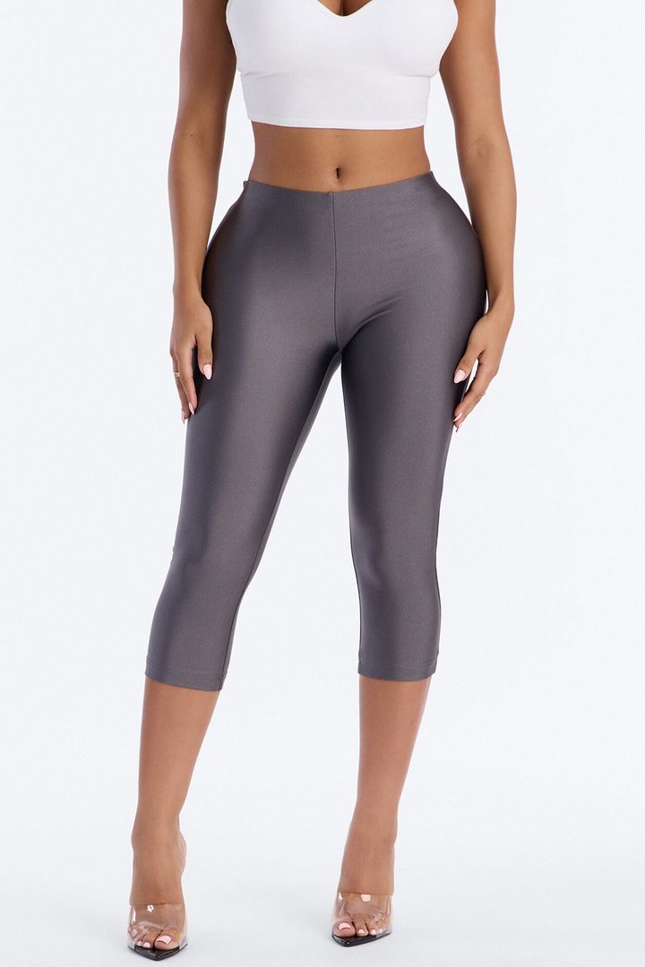 Tricot Low Rise Clean Waistband Capri Legging - Charcoal