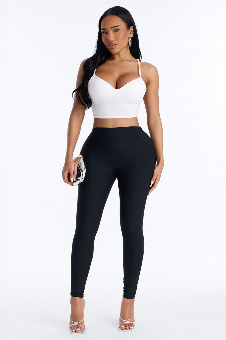Hate Much High Waisted Butt Enhanced Padding Leggings - Black