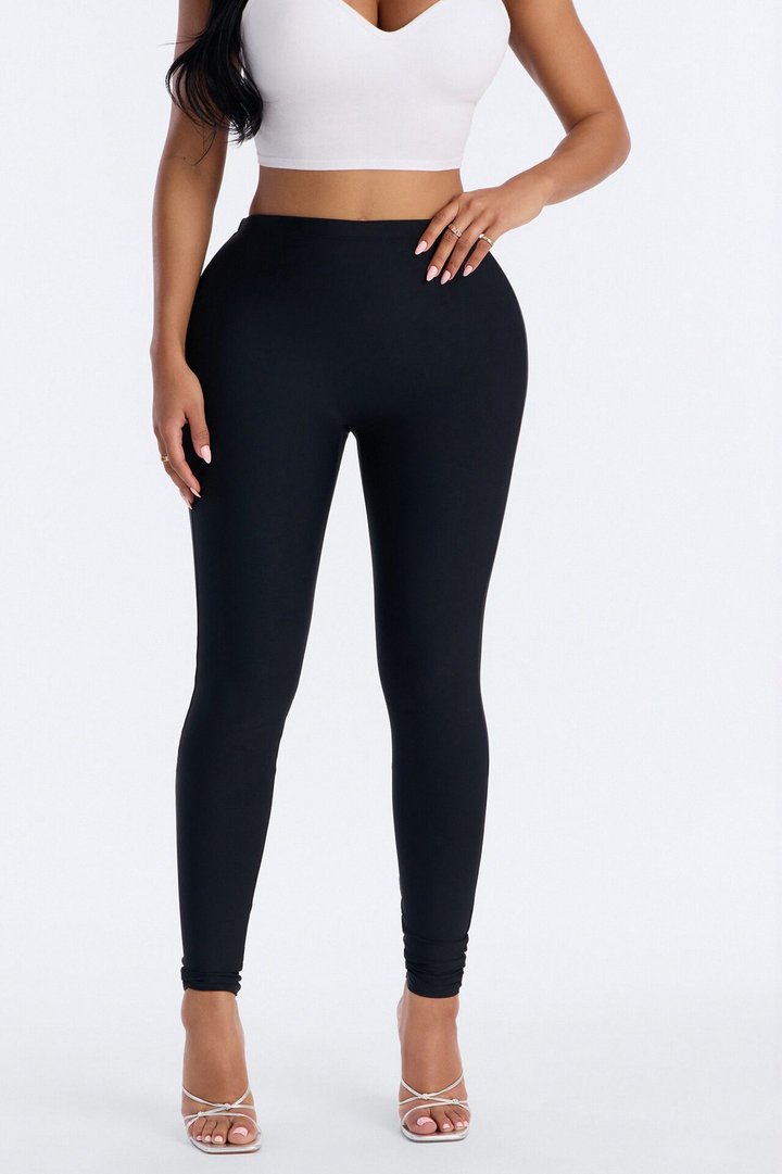 Hate Much High Waisted Butt Enhanced Padding Leggings - Black
