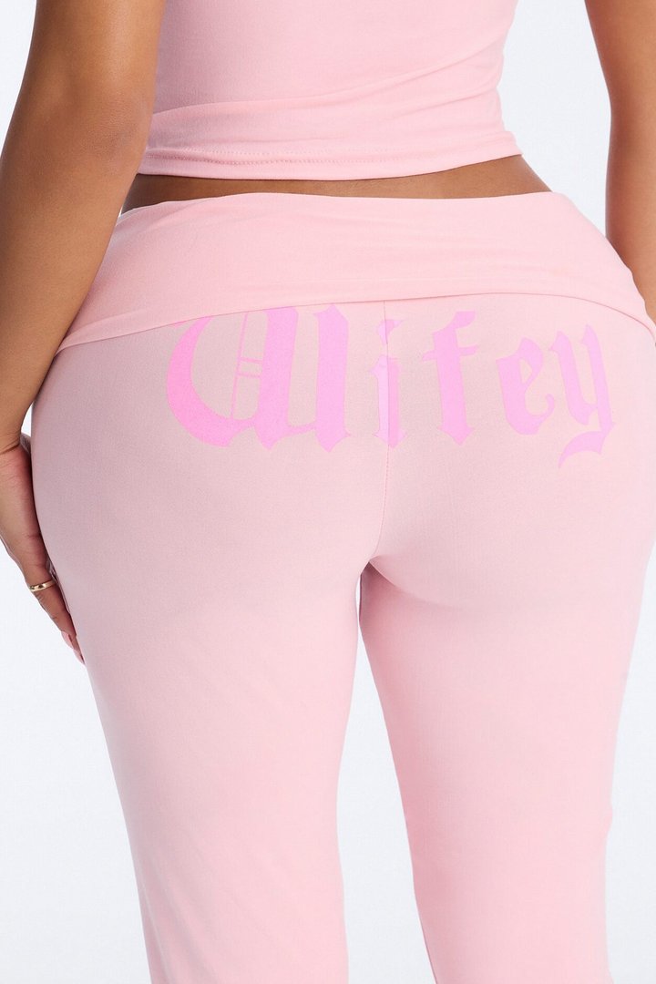 Wifey For Lifey Tee & Pant PJ Set - Pink