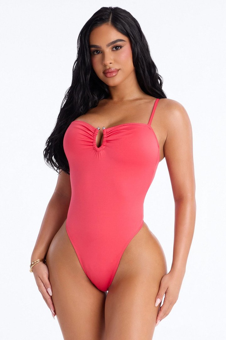 Dark Waters 1 Piece Bra Cup Swimsuit - Pink