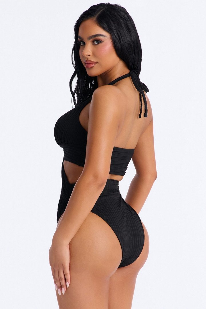 Sun Bum Cut Out O-Ring 1 Piece Swimsuit - Black