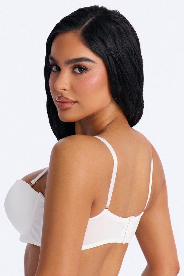 Quick Push Strapless Balconette Bra - White