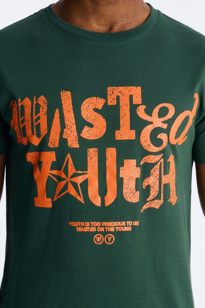 Wasted Youth Rockstar Short Sleeve Tee - Green