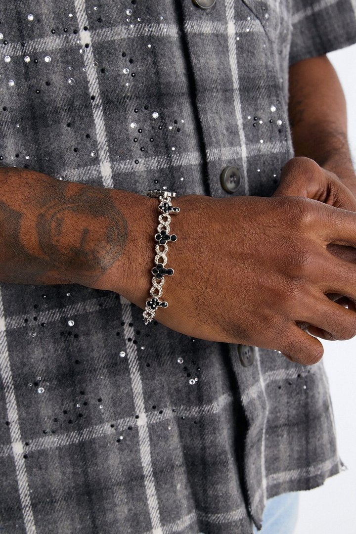 Eternal Midnight Cross Bracelet - Silver