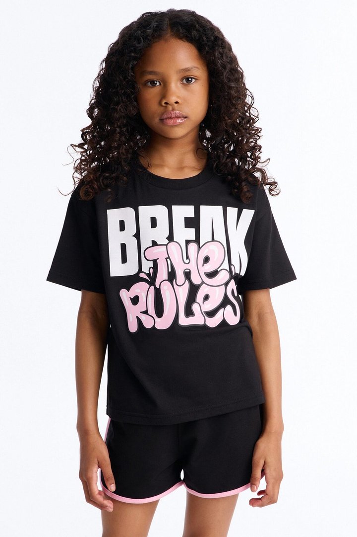 Mini Break The Rules Short Set - Black