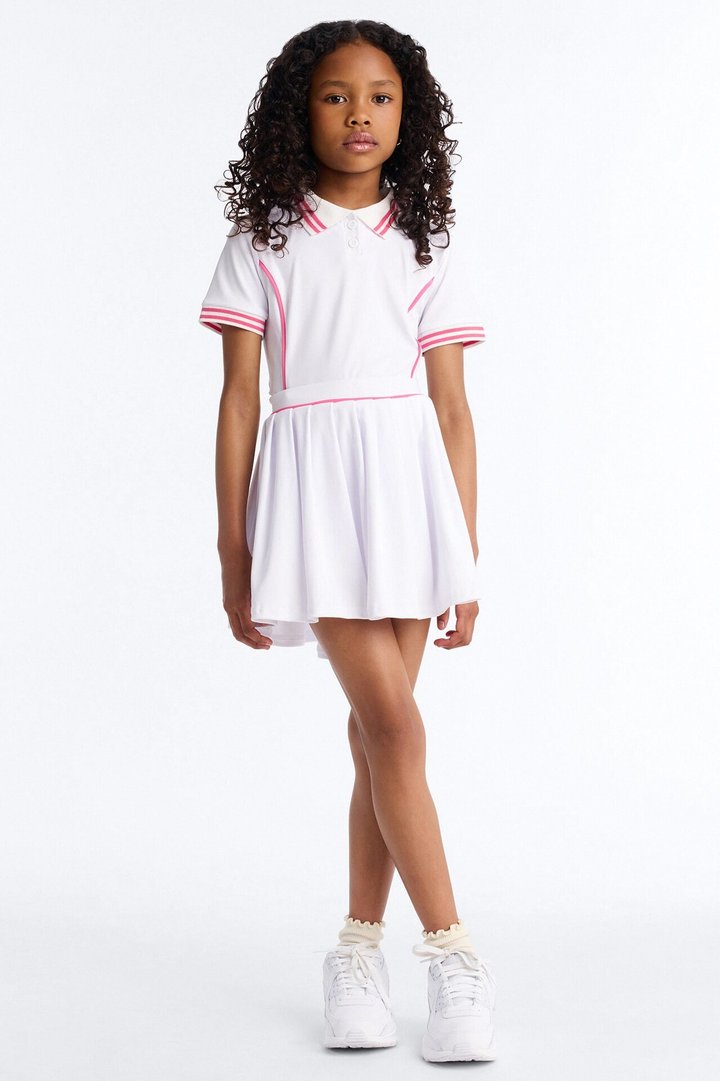 Mini Ready To Play Active Polo Skort Set - White