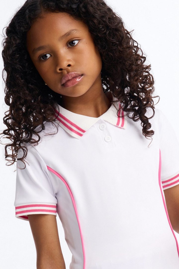 Mini Ready To Play Active Polo Skort Set - White