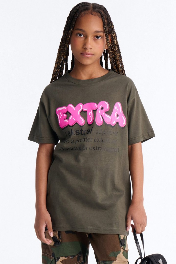 Mini Define Extra Short Sleeve Tee - Olive