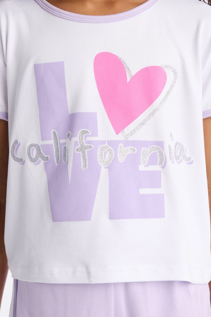 Mini Love For California Short Set - Lavender/combo