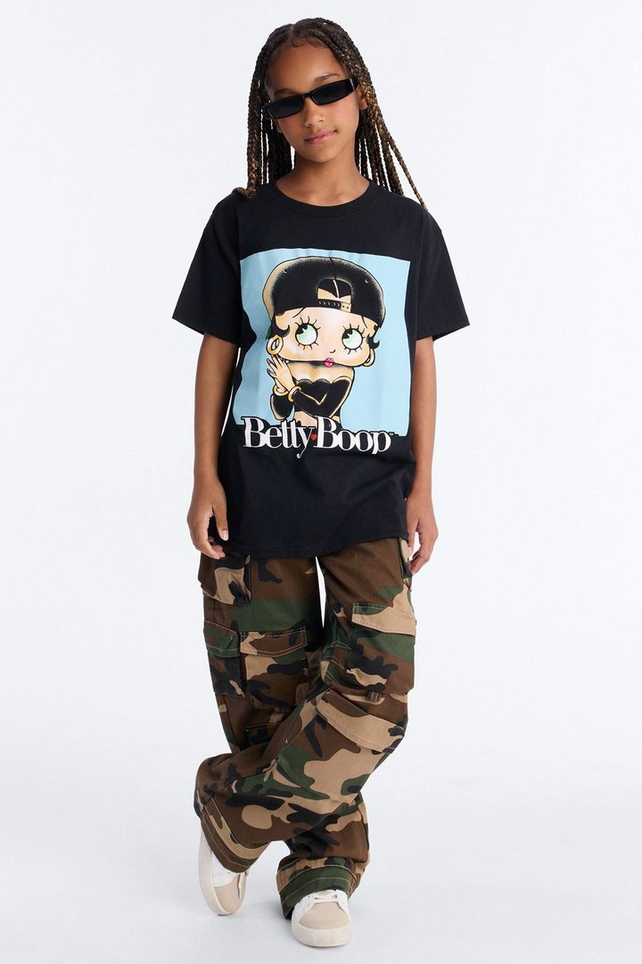 Mini Betty Boop Praying Tee - Black