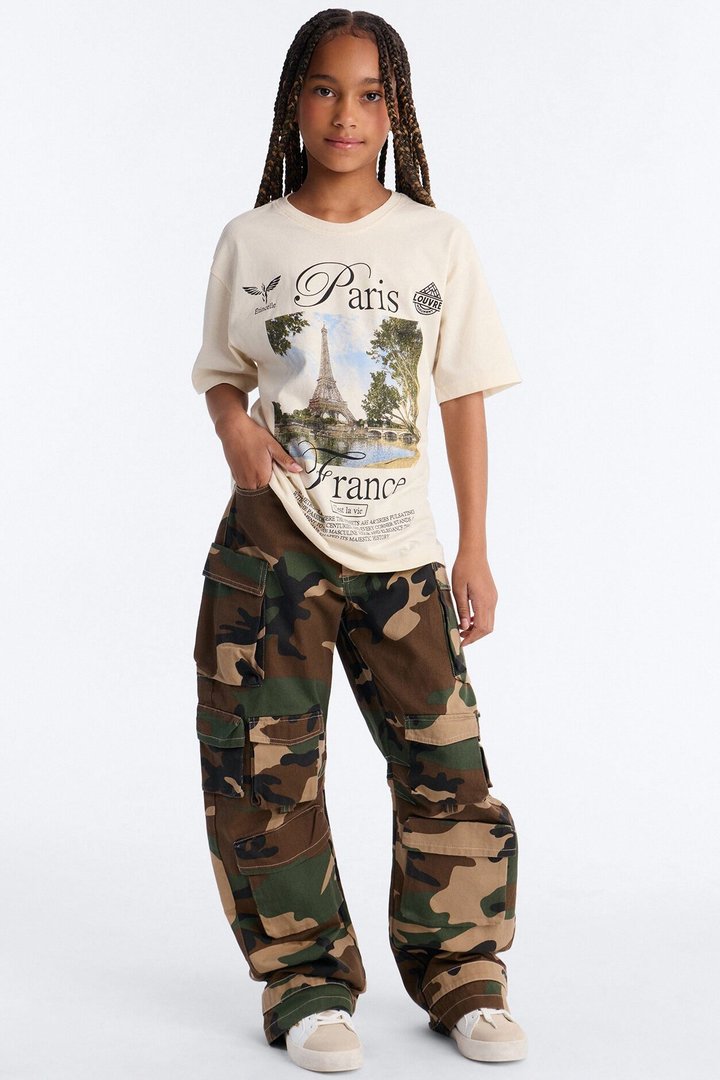 Mini Paris Scenery Short Sleeve Tee - Natural