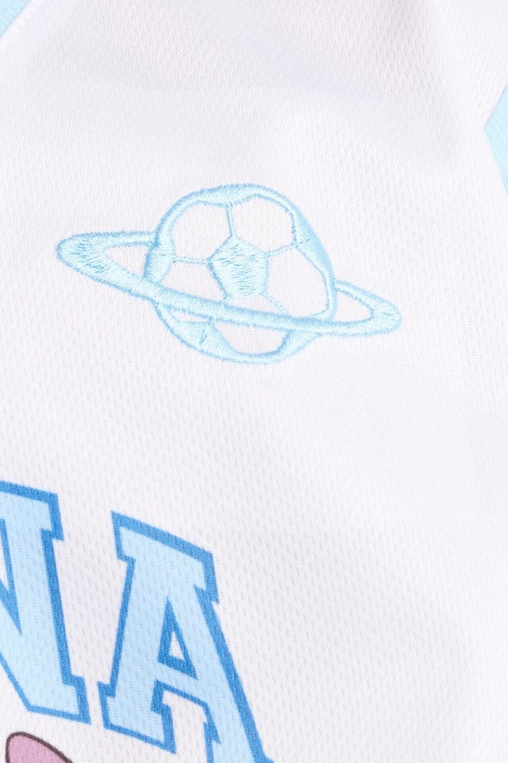Mini Stitch Ohana Soccer Jersey - White/Blue