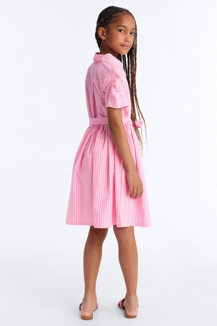 Mini Time After Time Shirt Dress - Pink/combo