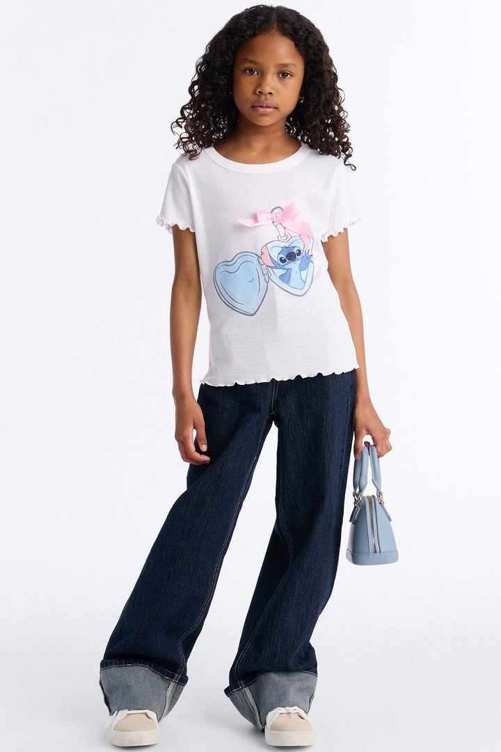 Mini Stitch Locket Short Sleeve Tee - White