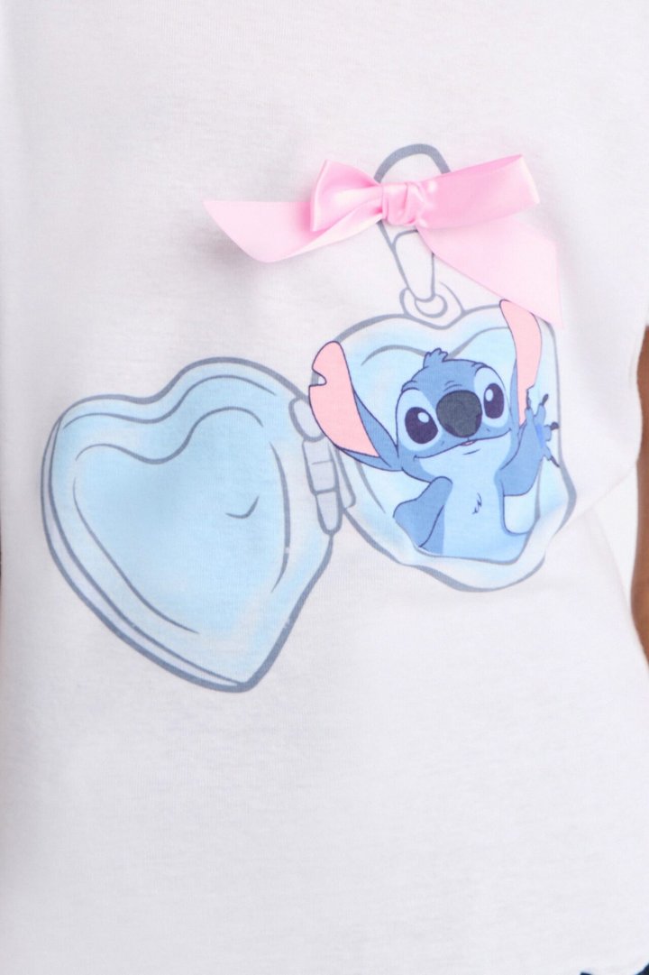 Mini Stitch Locket Short Sleeve Tee - White