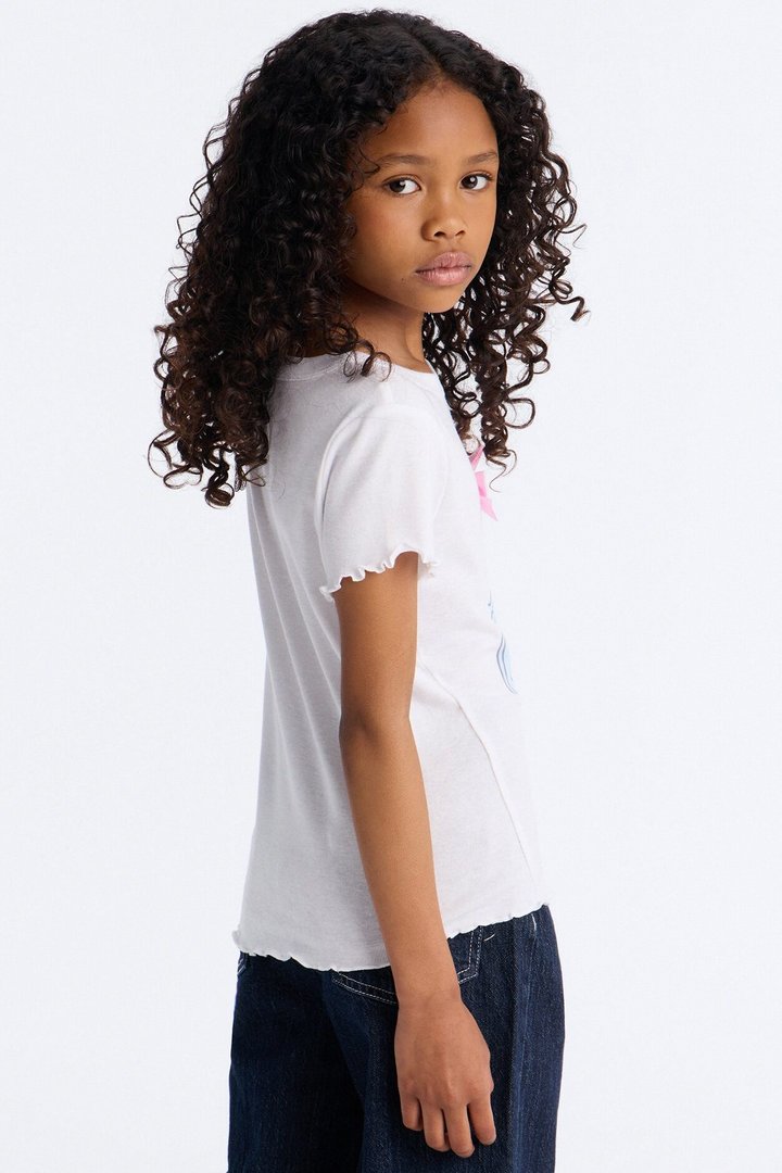 Mini Stitch Locket Short Sleeve Tee - White