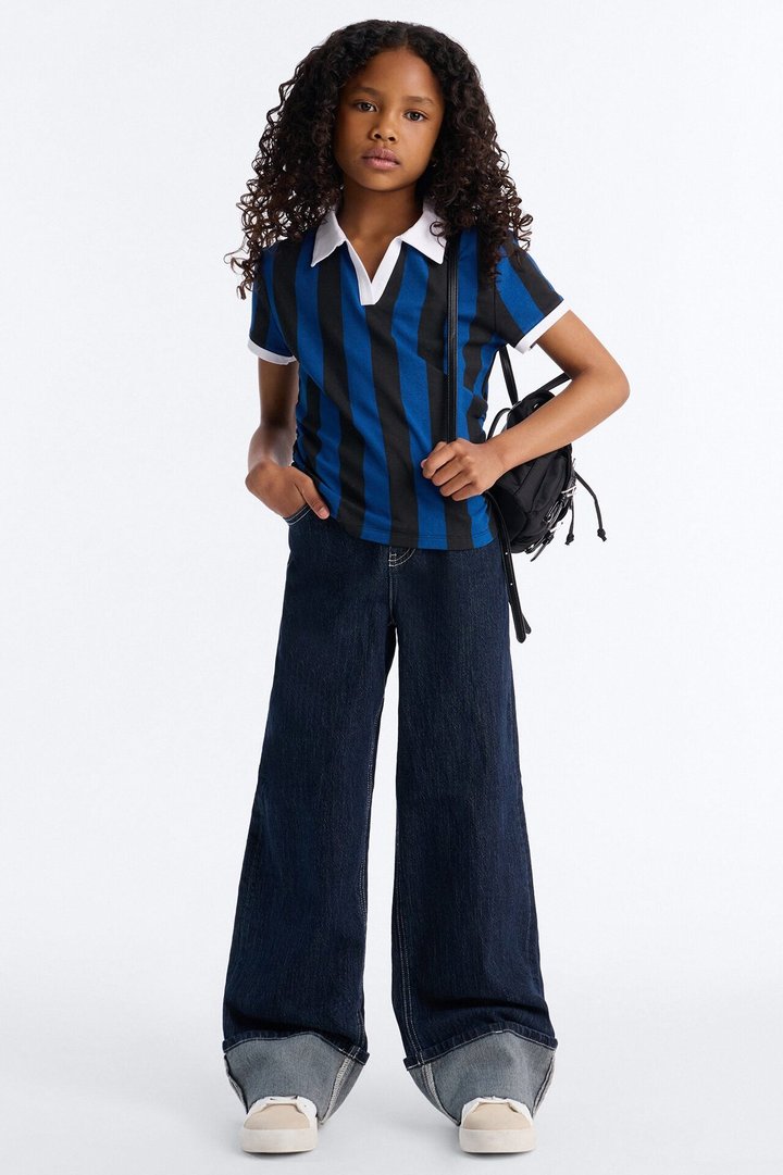 Mini First Pick Striped Short Sleeve Top - Navy/combo