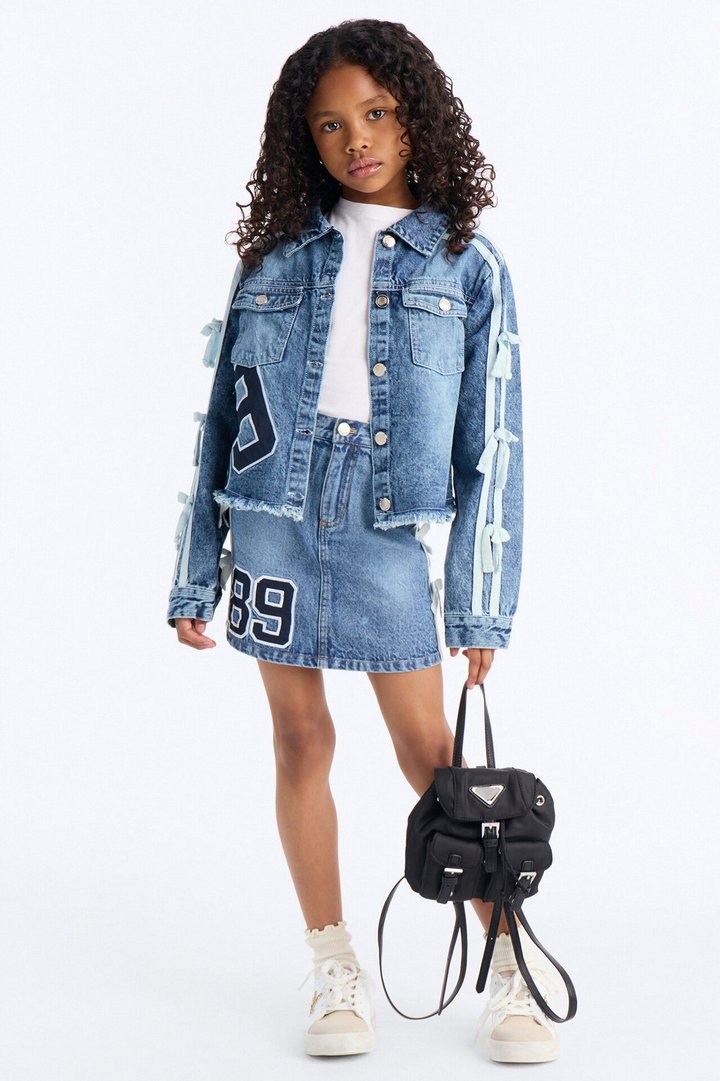Mini Never Slowing Down Denim Jacket - Medium Wash