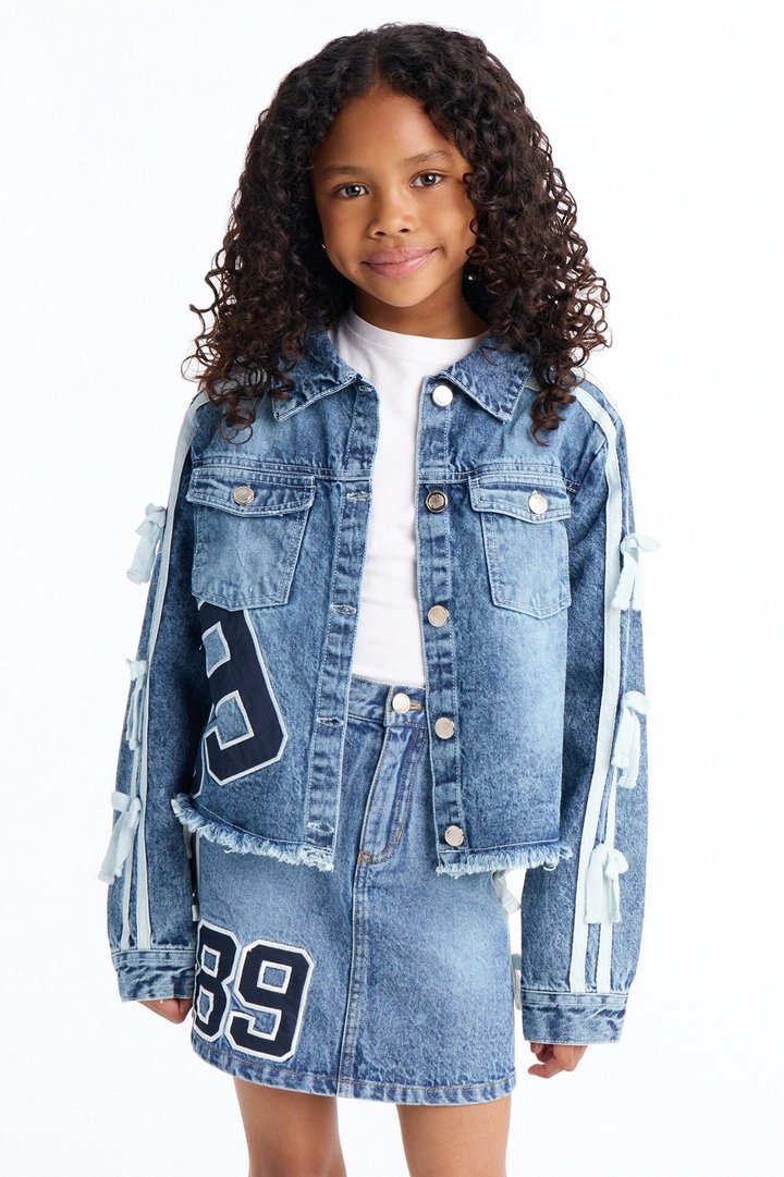 Mini Never Slowing Down Denim Jacket - Medium Wash
