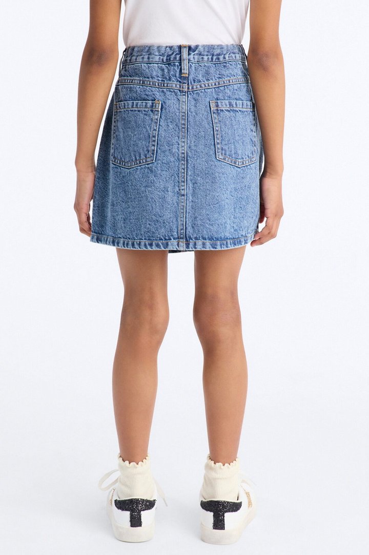 Mini Never Slowing Down Denim Skirt - Medium Wash