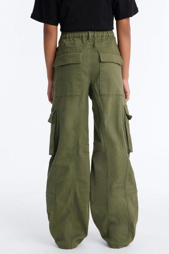 Mini Portland Washed Cargo Pant - Military Green