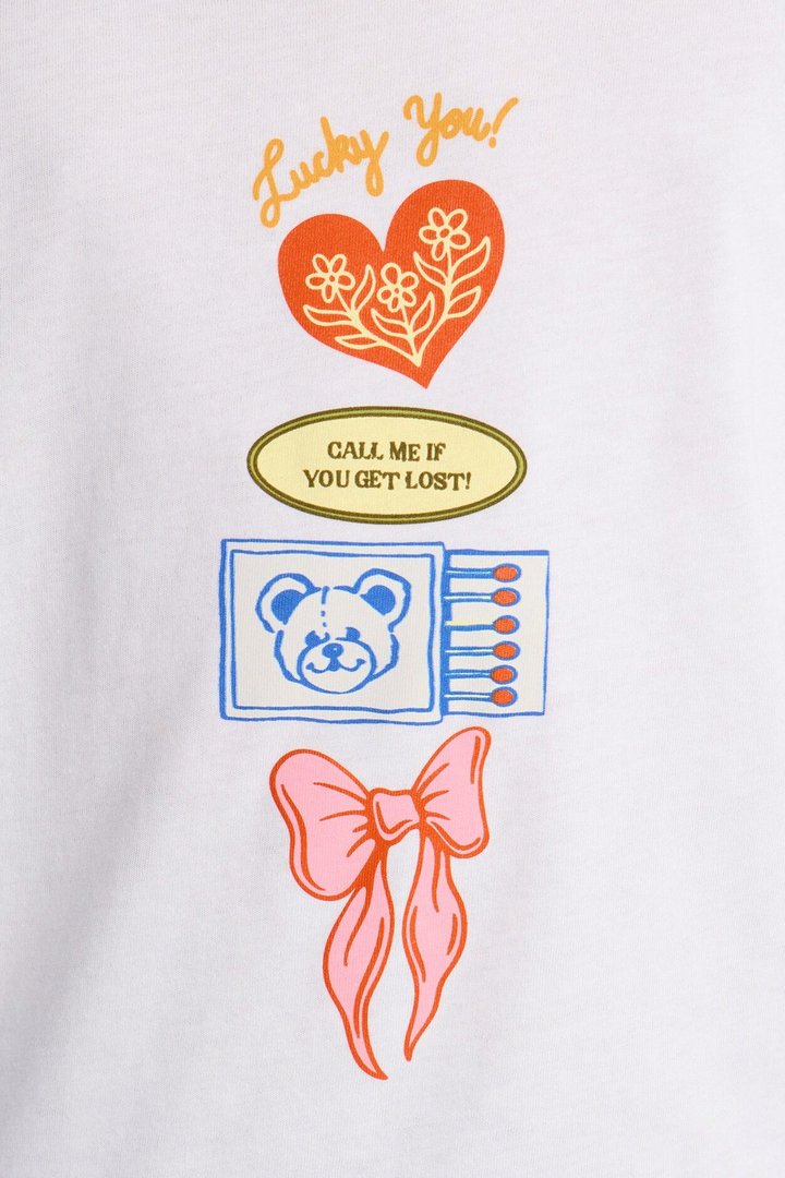 Mini Lucky You Short Sleeve Tee - White